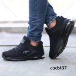 کتونی مشکی رویه بافت ریز - کد hf437
